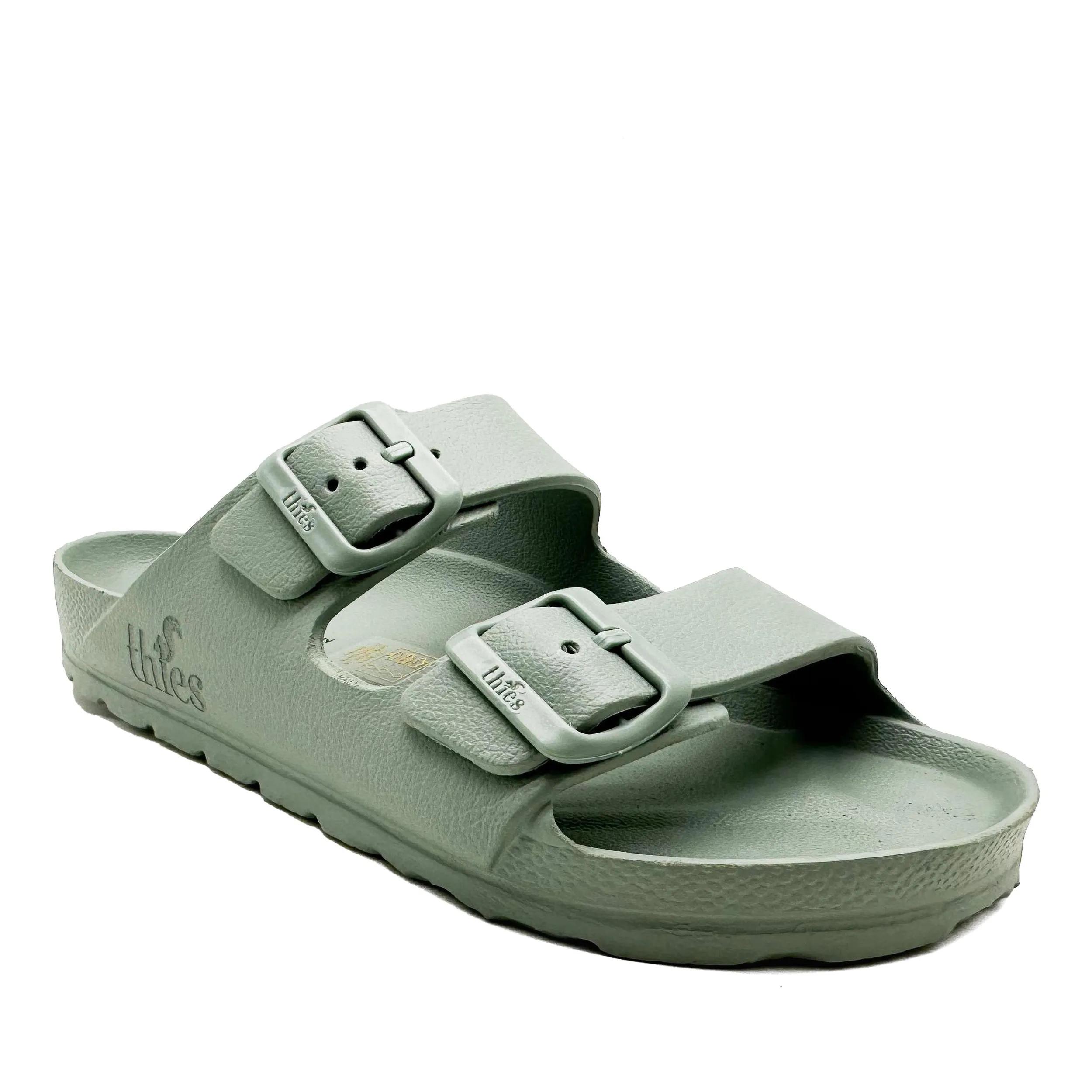 thies Stiefel - thies 1856 ® Ecofoam Sandal vegan aloe - Gr. 42 (EU) - in Grün - für Damen