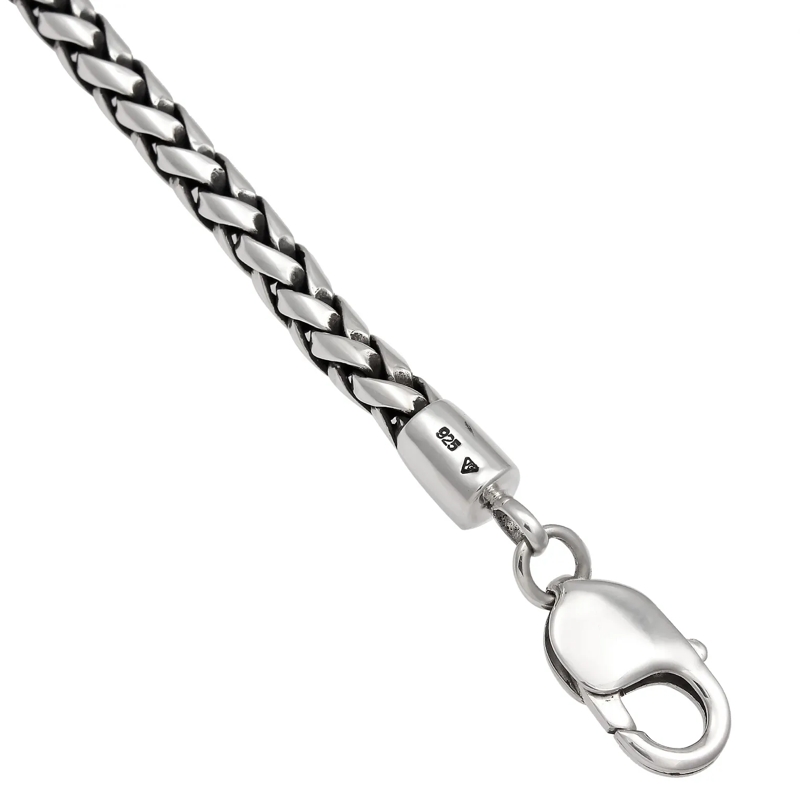 Kuzzoi Mittellange Halskette Halskette Herren Zopfkette Oxidiert Massiv 925 Sil silber(Image 6)