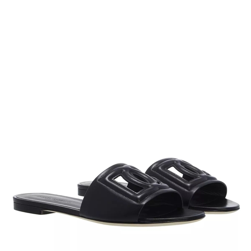 Dolce&Gabbana Ciabattina Fascia Logo Dg CutOut Black Slide