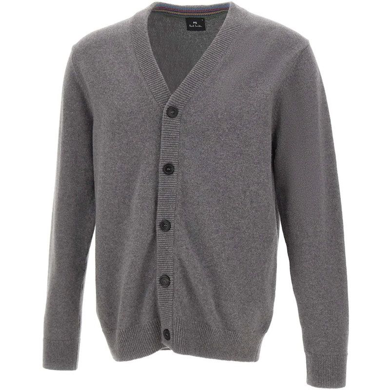 Paul Smith  Classic Gray Cardigan With V-Neck Grey