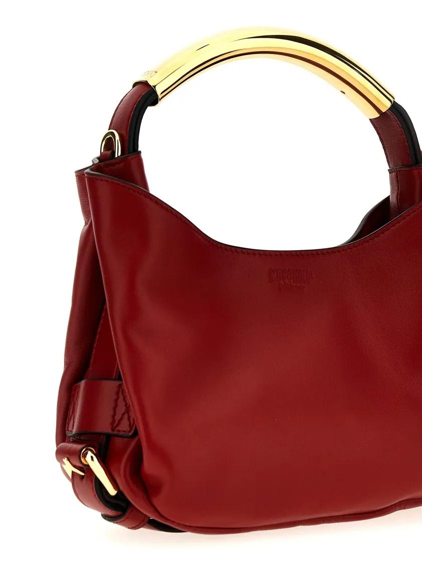 Moschino Rode leren schoudertas met magnetische sluiting Red Dames