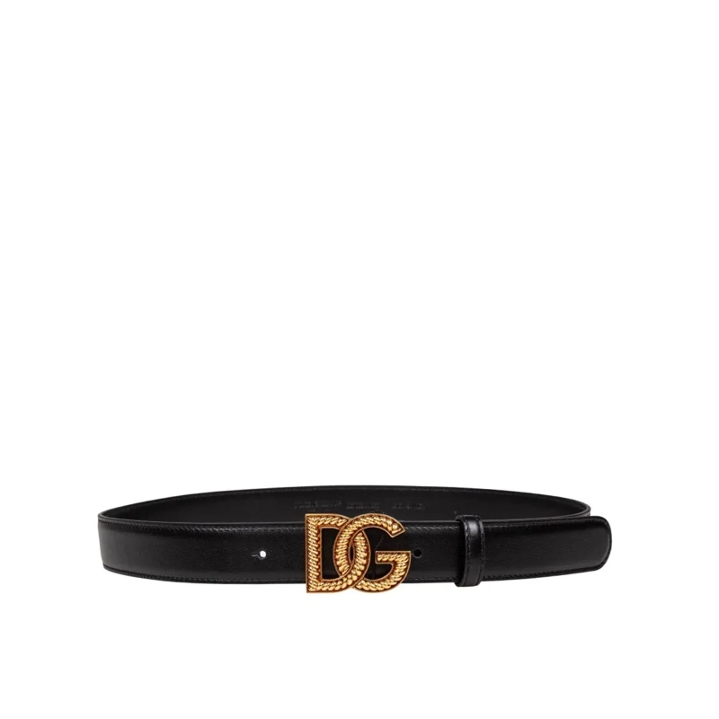 Dolce&Gabbana Gürtel Black Leather Belt Black