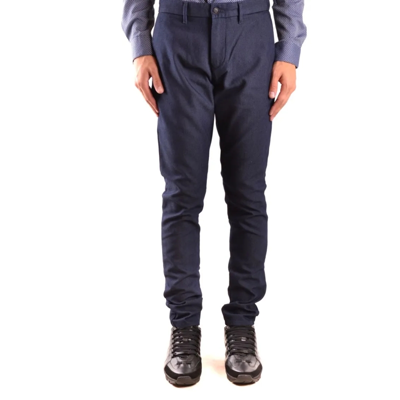 Emporio Armani Pantalon de costume Slim Fit Textured Trousers With Classic Waistband Black