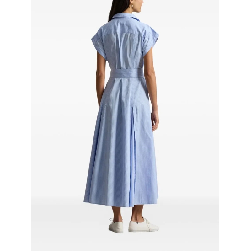 Polo Ralph Lauren Midikleid Gestreiftes Blusenkleid in Midi-Länge blau(Image 3)