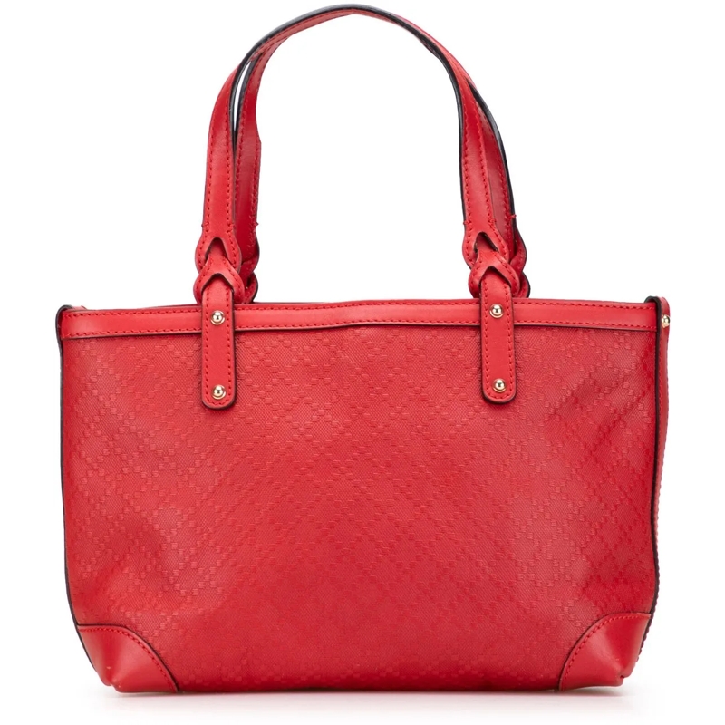 Gucci Shopper Small Diamante Leather Craft Tote rot