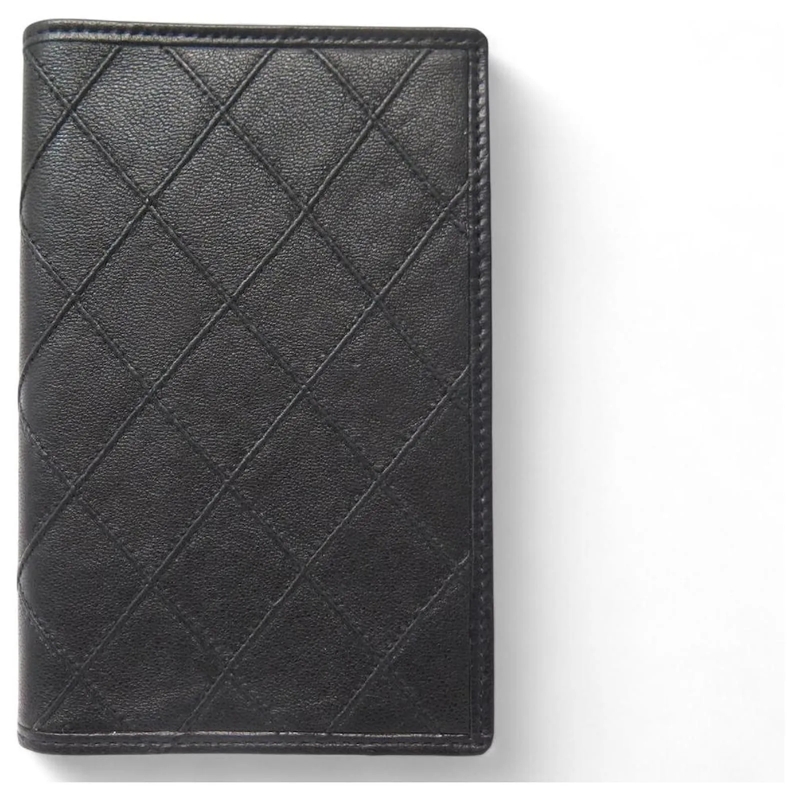 Chanel Geldbörse CHANEL NOTIZBUCHHALTER PASSPORT ETUI AUS GEQUILTET schwarz