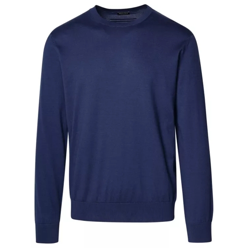 Zegna Blue Cotton Sweater Blue 