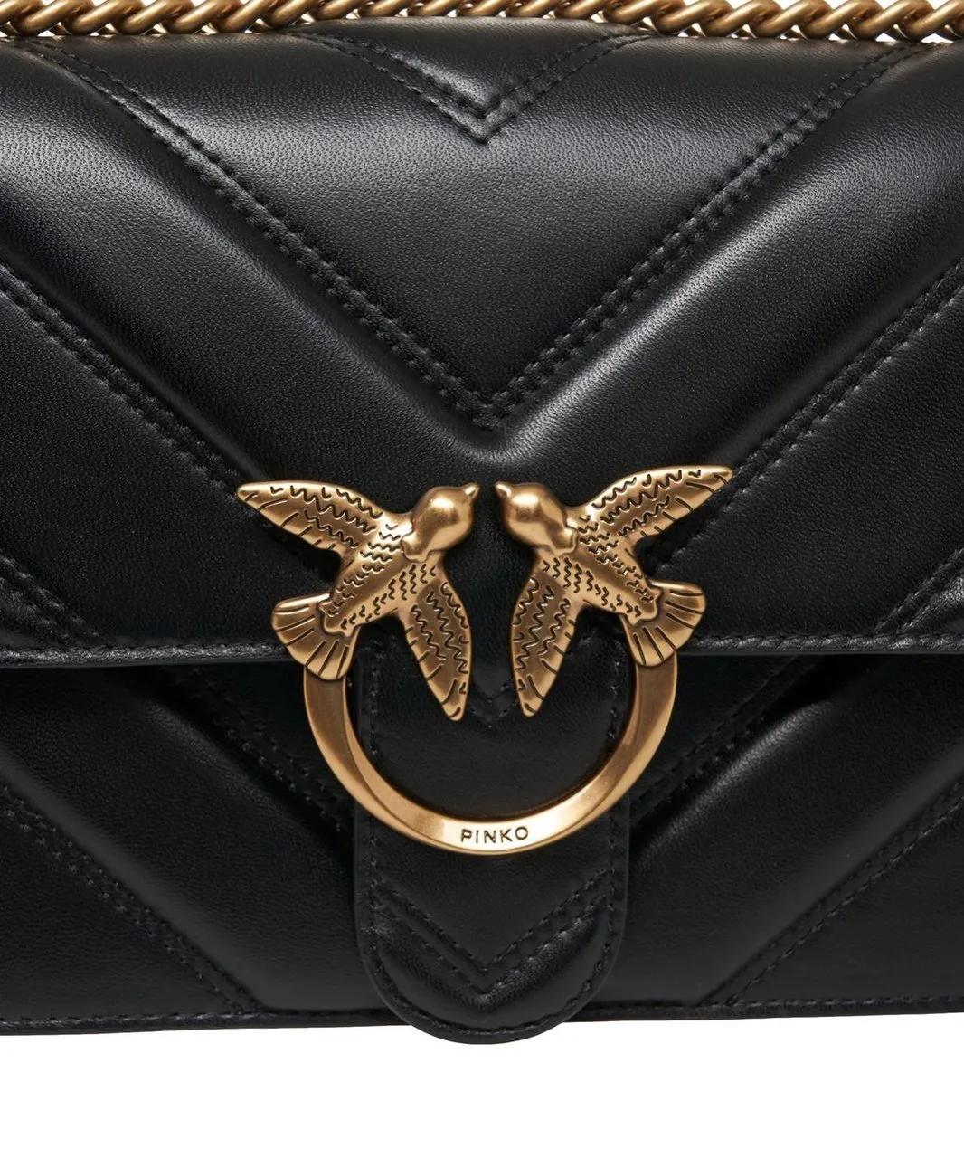 pinko Crossbody bags Quilted shoulder bag 'Love One Classic' in zwart