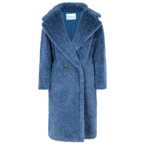 Max Mara Übergangsmäntel Zebra' Blue Alpaca Blend Coat Blue