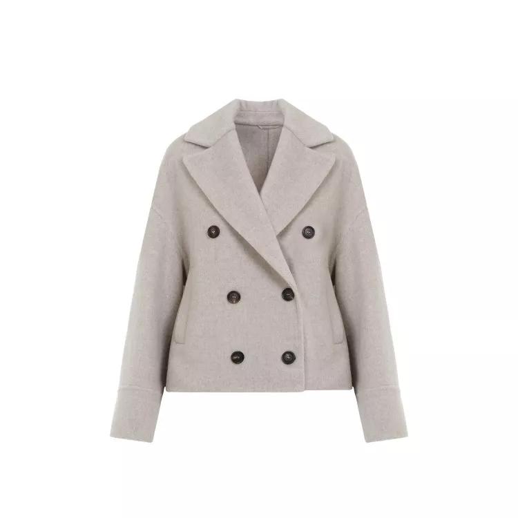 Brunello Cucinelli - Db Couture Beige Wool Coat - Größe 40 -