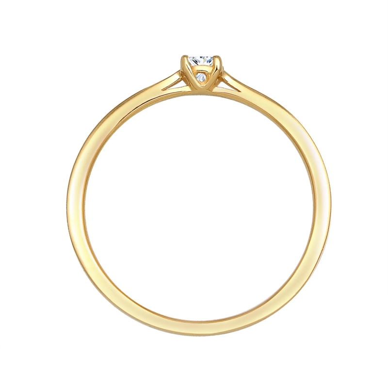 Elli Diamantring Ring Prinzessschliff Diamant (0.1 ct) 585 Gelbgold gold(Image 3)