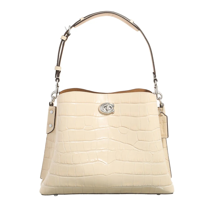 Coach Embossed Croc Willow Shoulder Bag lh ivory Schultertasche