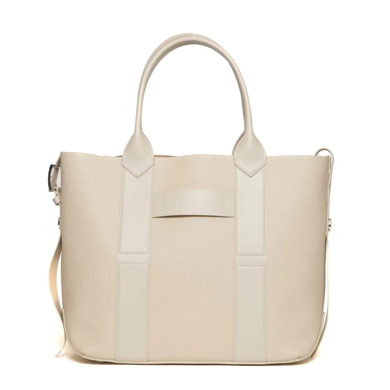 Hogan Schultertasche Structured Hammered Leather Shoulder Bag With Remo Neutrals