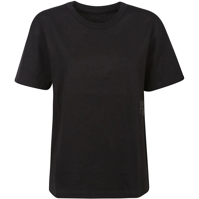 Alexander Wang T-Shirt Puff Logo Bound Neck Essential T-shirt Black schwarz