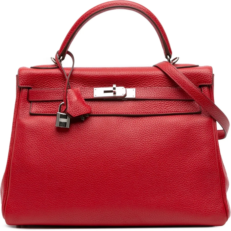 Hermès Schultertasche Togo Kelly II Retourne 32 rot