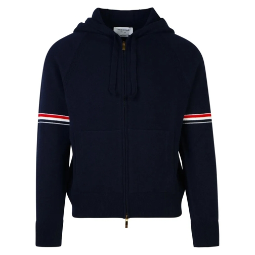 Thom Browne Hoodie Navy Cashmere Sweater Blue