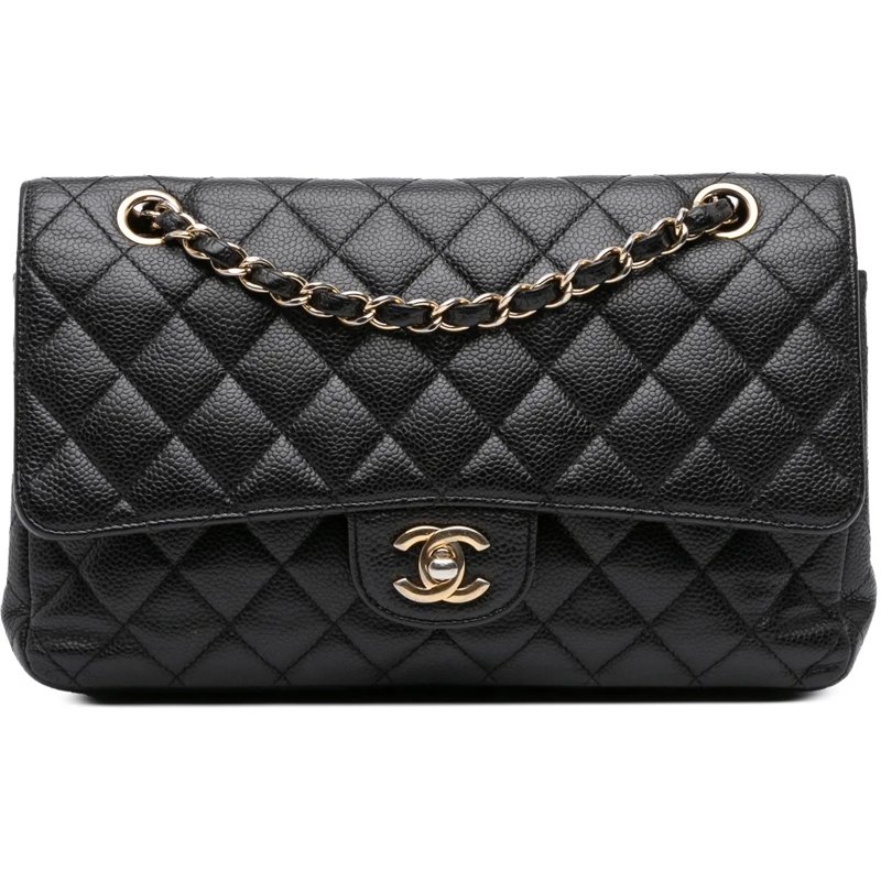Chanel Sac à bandoulière Medium Classic Caviar Double Flap schwarz