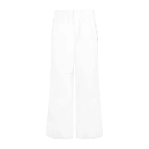 Jil Sander Porcelain Cotton Pants White 