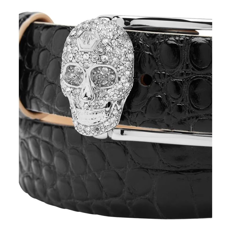Philipp Plein Gürtel Gürtel Skull Crocco Print schwarz(Image 3)