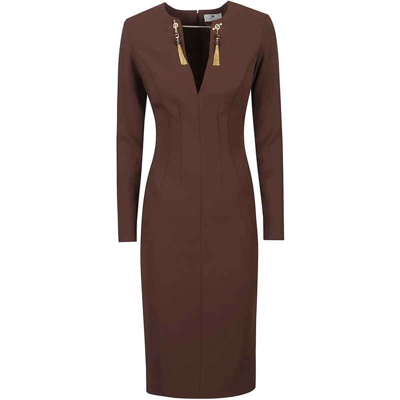 Elisabetta Franchi Midikleid Midi Dress Brown braun