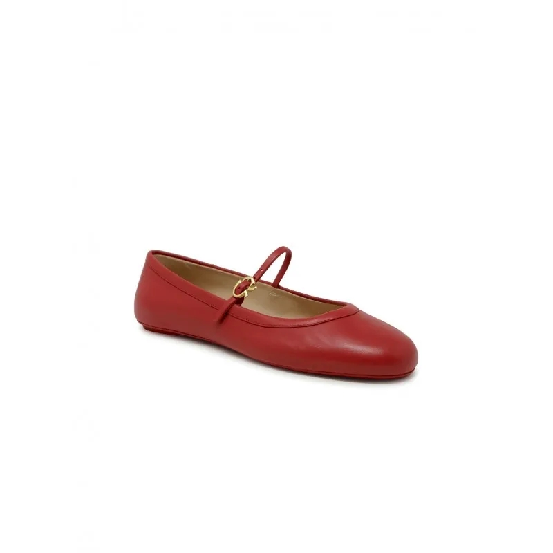 Gianvito Rossi Ballerinas Nxftabs Red Leather Ballerina Red