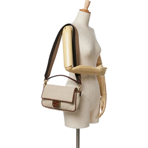 Fendi Sac à bandoulière 2010-2024 Zucca Embroidered Canvas Baguette Satche braun (Image 20)