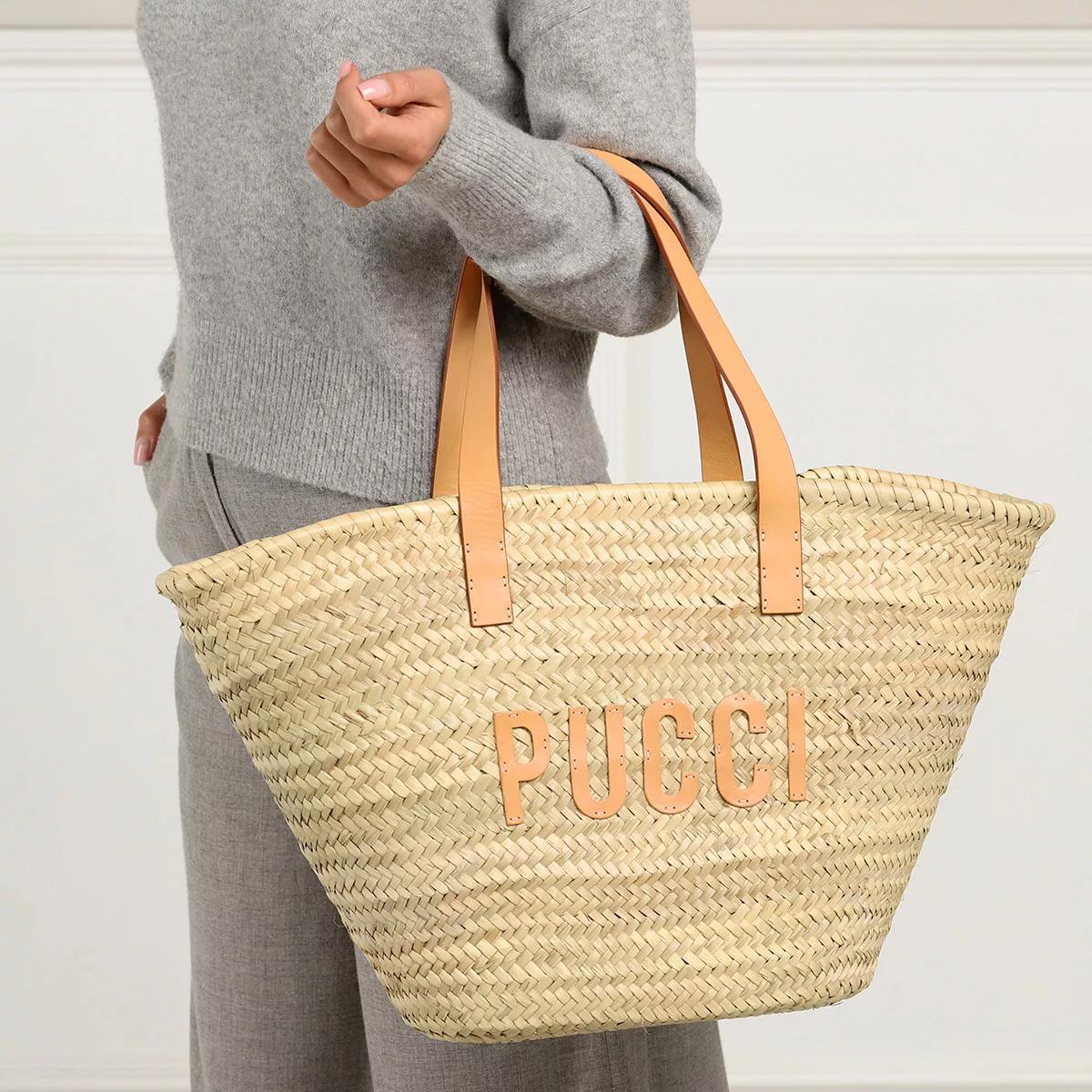 Bucket Bag Palm Straw And Techno Twill Naturale Aran Verde Sac panier
