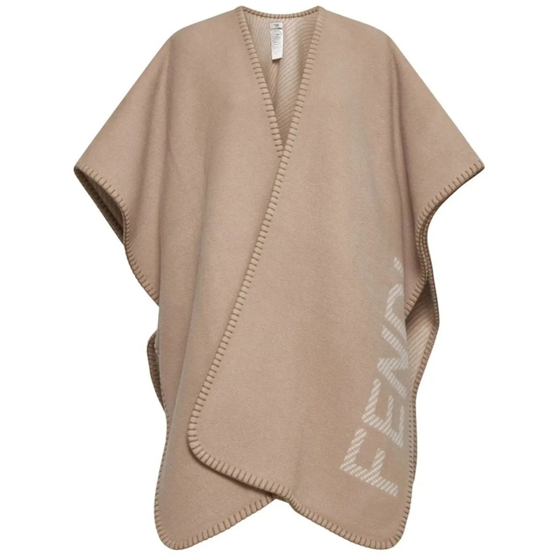 Fendi T-shirt Fendi Wool And Cashmere Poncho beige