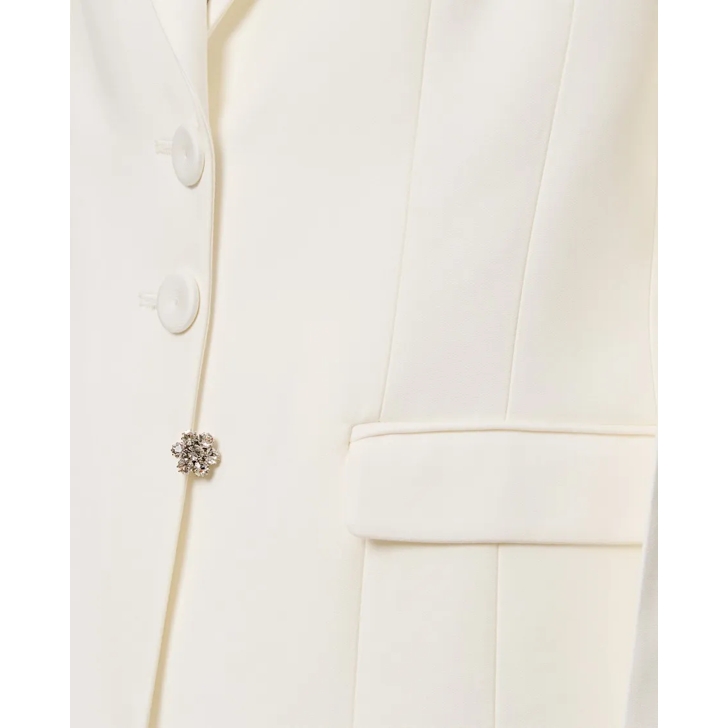 ボトムスその他 Wales Bonner Classic Fitted Jacket With Cut-Outs Wales Bonner Classic Fitted Jacket With Cut-Outs White | Blazer