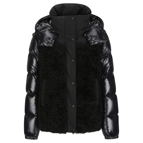 Moncler Übergangsjacke Logo Patch Down Jacket Black