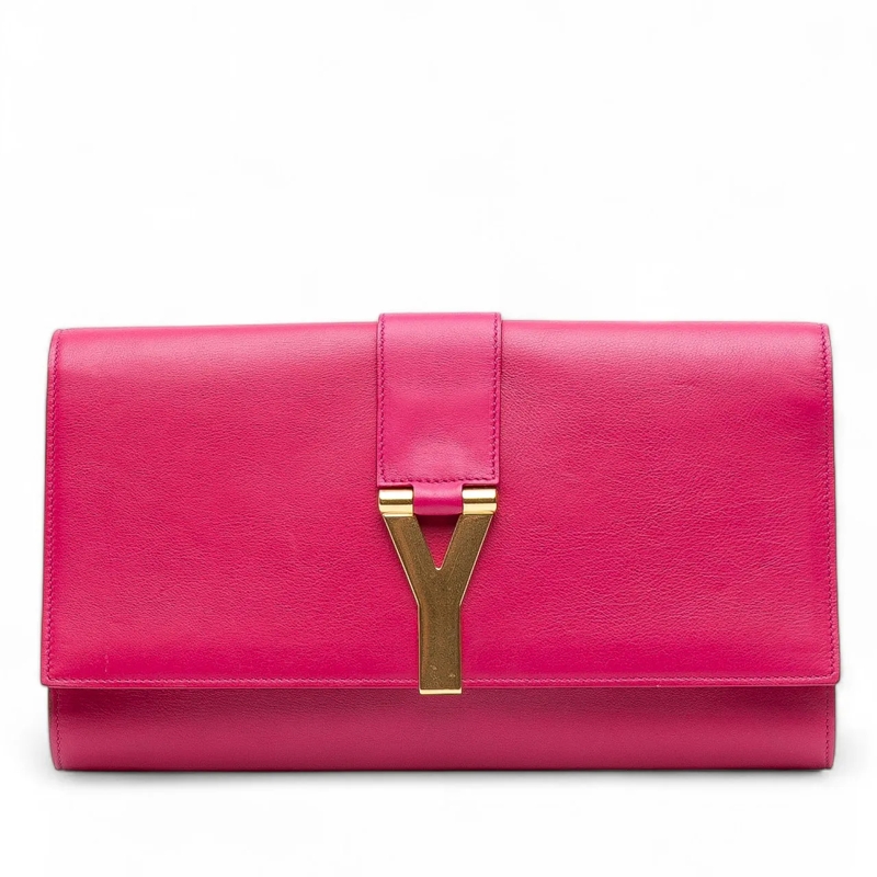 Saint Laurent Clutch Leather Chyc Ligne Clutch rose