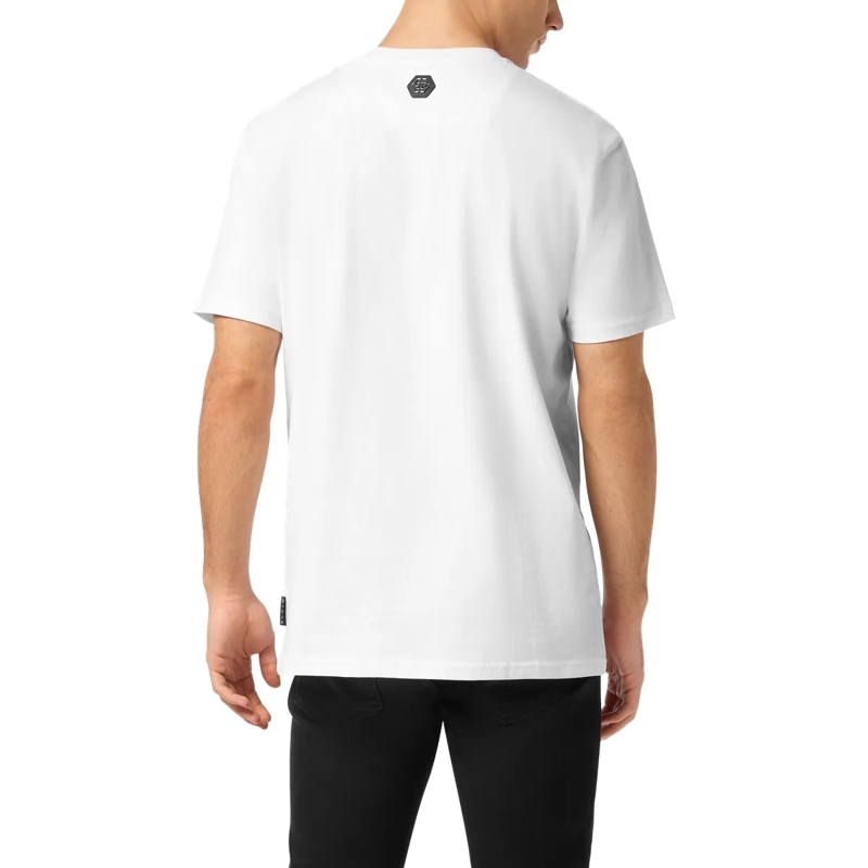 Philipp Plein T-Shirt T-Shirt Rundhalsausschnitt Ss Skull Mit Schmuckste weiss(Image 2)