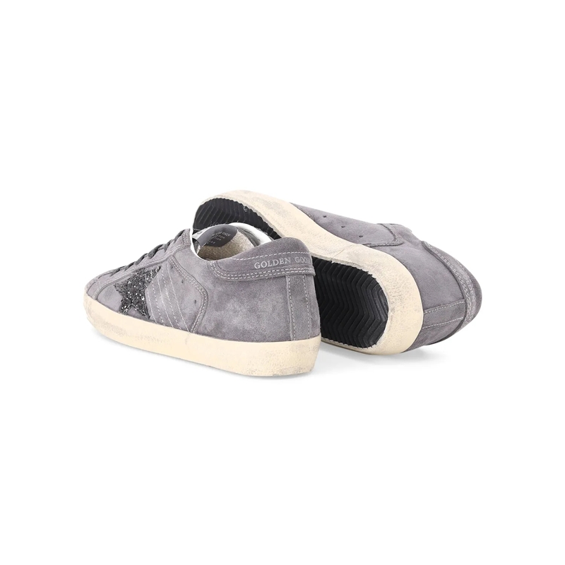 Golden Goose Schnürschuhe Super Star Grey Suede Sneakers Grey(Image 4)
