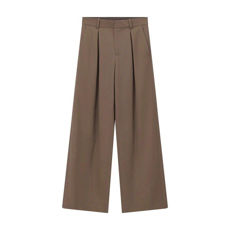 MM6 Maison Margiela Freizeithose Weite Hose mit Bundfalten braun