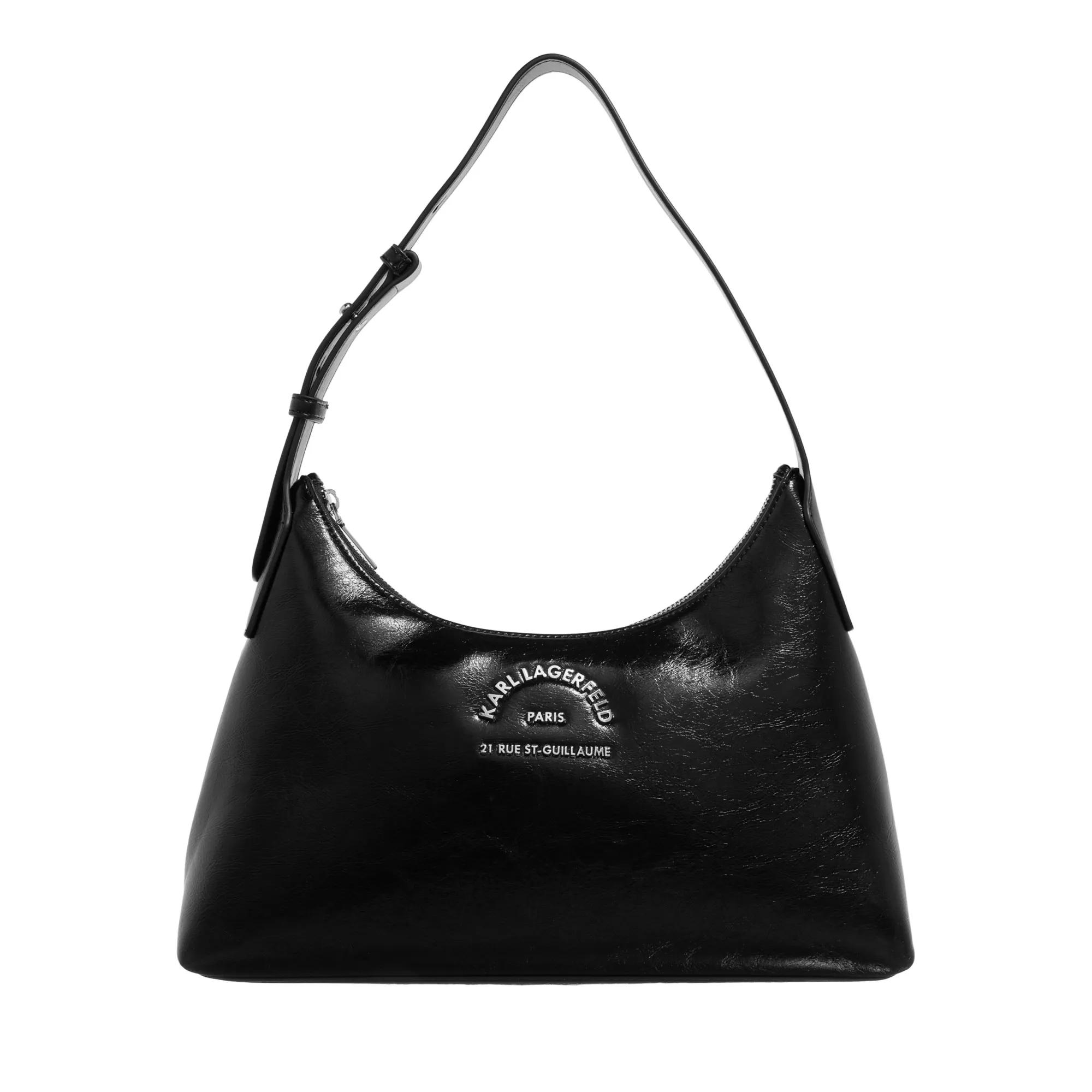 Karl Lagerfeld Hobo Bags - Rsg Metal Sp Shb Crinkle - Gr. unisize - in Schwarz - für Damen