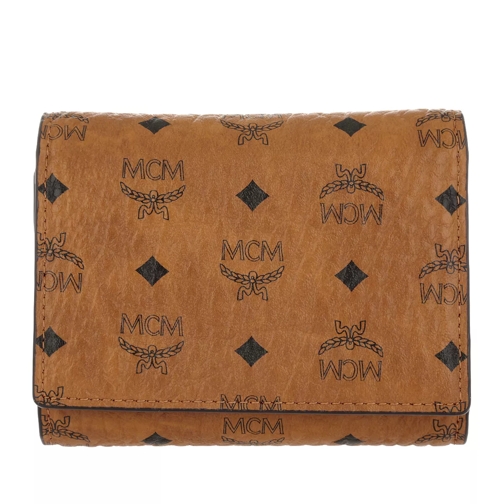 MCM Color Visetos Fold Small Wallet Cognac Flap Wallet