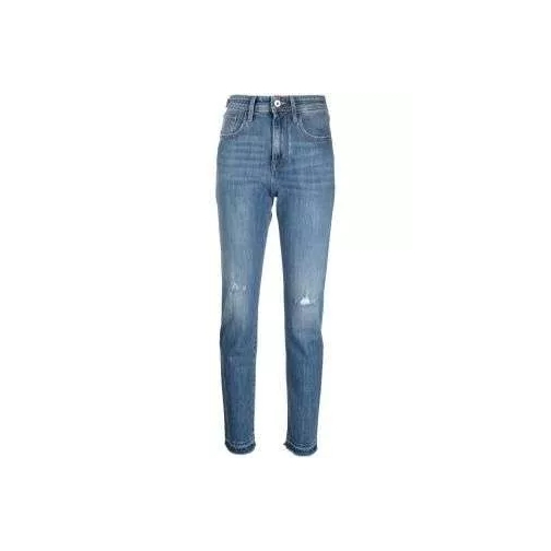 Jacob Cohen Straight-Leg Distressed Denim Jeans Blue Jeans à jambe droite