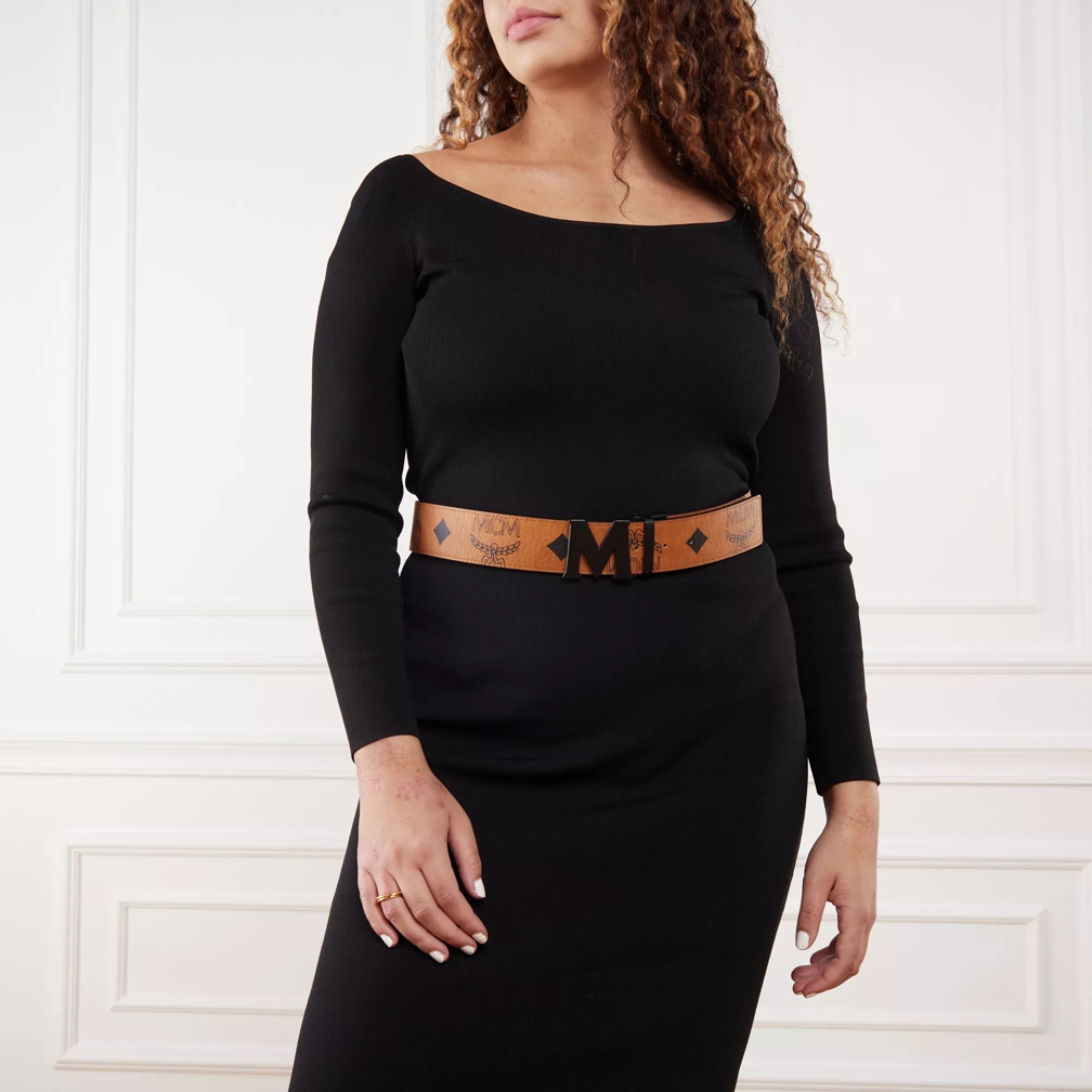 MCM Cl Maxi Mn Vi Belt, P Matt Cognac | Ledergürtel