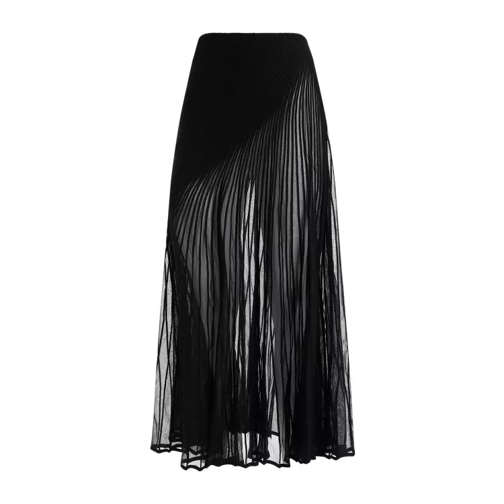 Alaia Twisted Black Viscose Skirt Black 