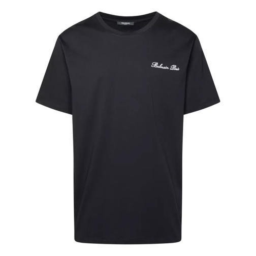 Balmain Iconica' Black Cotton T-Shirt Black 
