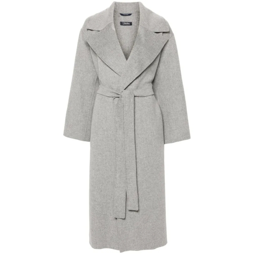 Max Mara Übergangsmäntel Heather Grey Virgin Wool Mélange Grey