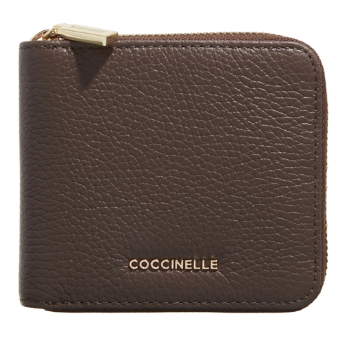 Coccinelle Metallic Soft Fondant Brown Zip-Around Wallet