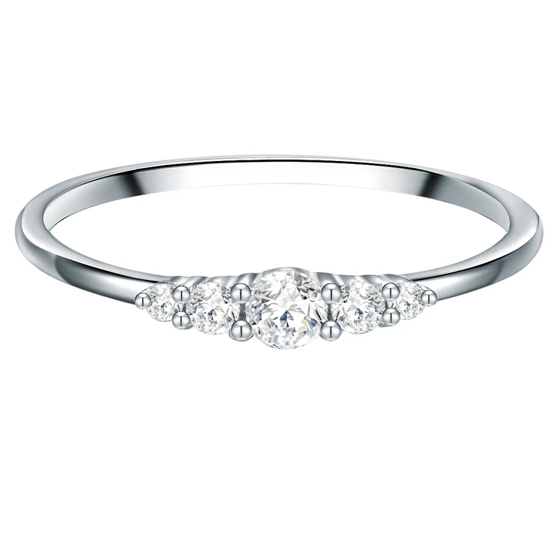 Trilani Ring Sterling Silber Ring Zirkonia silber