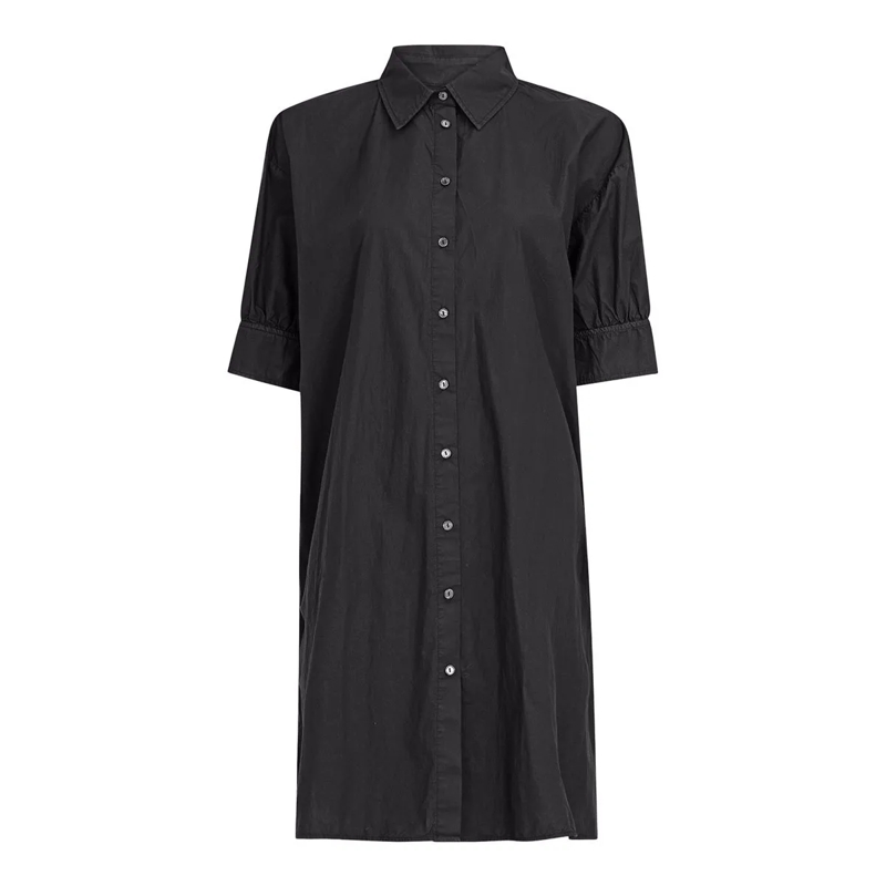 True Religion Kleid Hemdblusenkleid schwarz