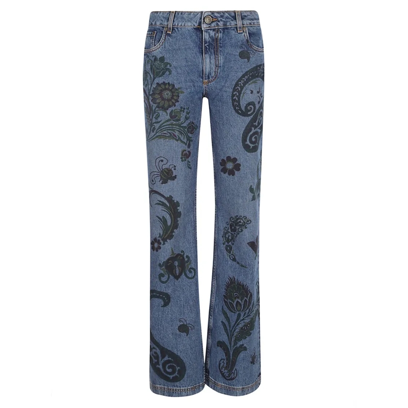 Etro Jeans Medium Blue Denim Trousers Blue