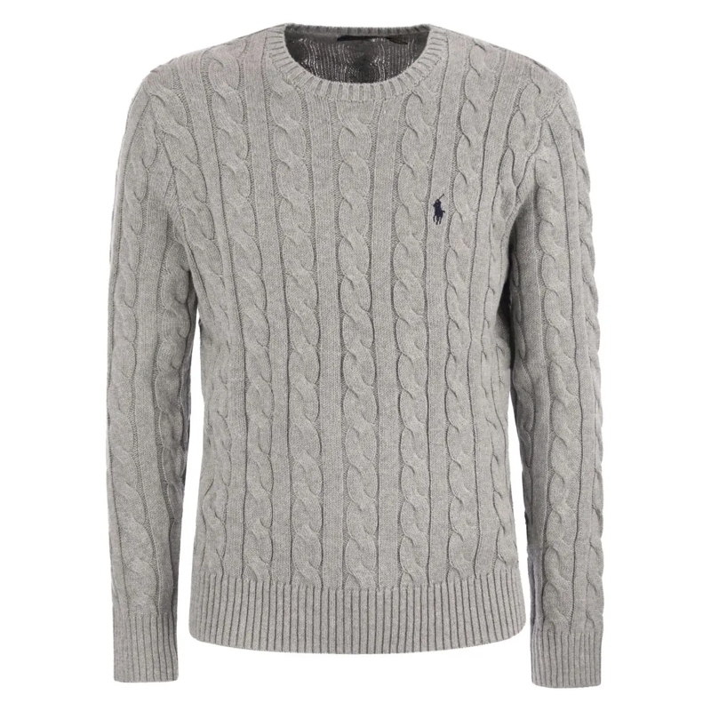 Polo Ralph Lauren Trui Plaited Cotton Jersey Grey