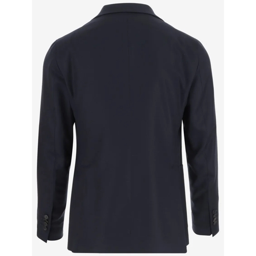 Tagliatore Blazer Stretch Wool Single-Breasted Jacket Blue (Image 2)