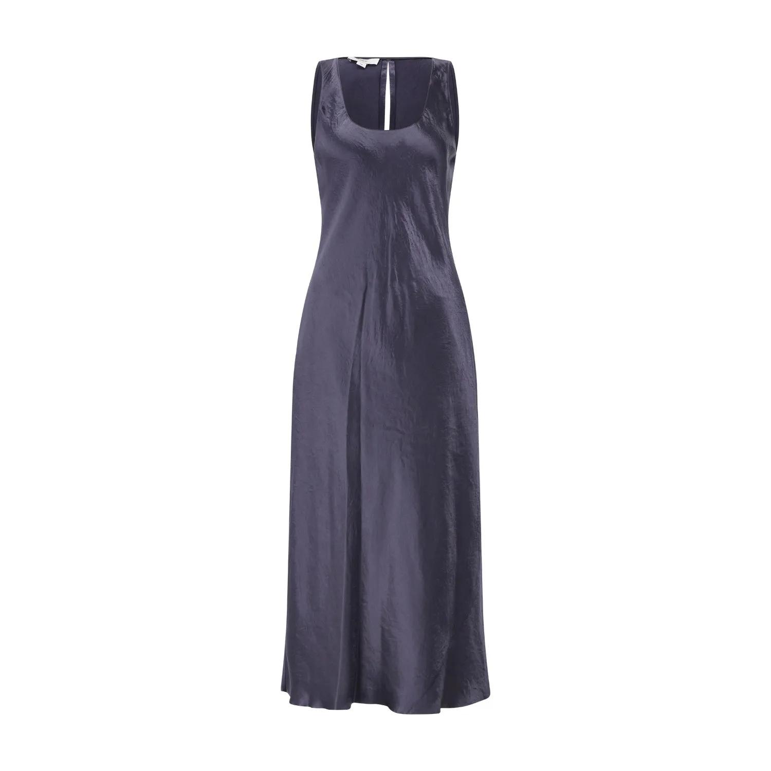 Thumbnail - Vince - Midikleid aus Satin - Größe S - blau