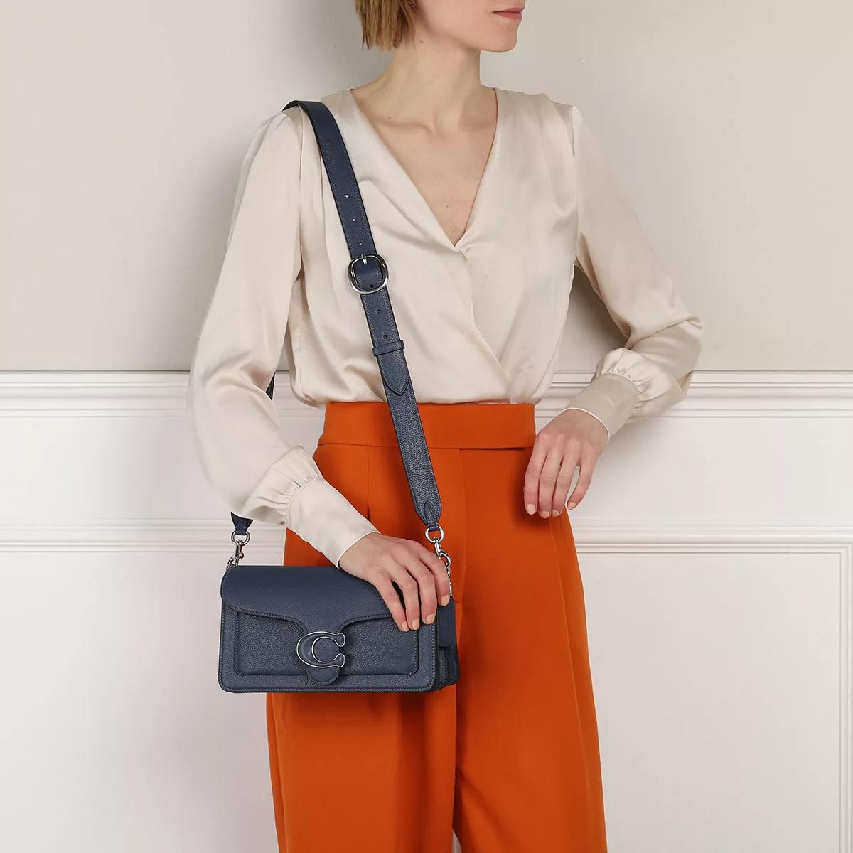 Coach Polished Pebble Leather Covered C Closure Tabby Sh Denim Hobo Bag