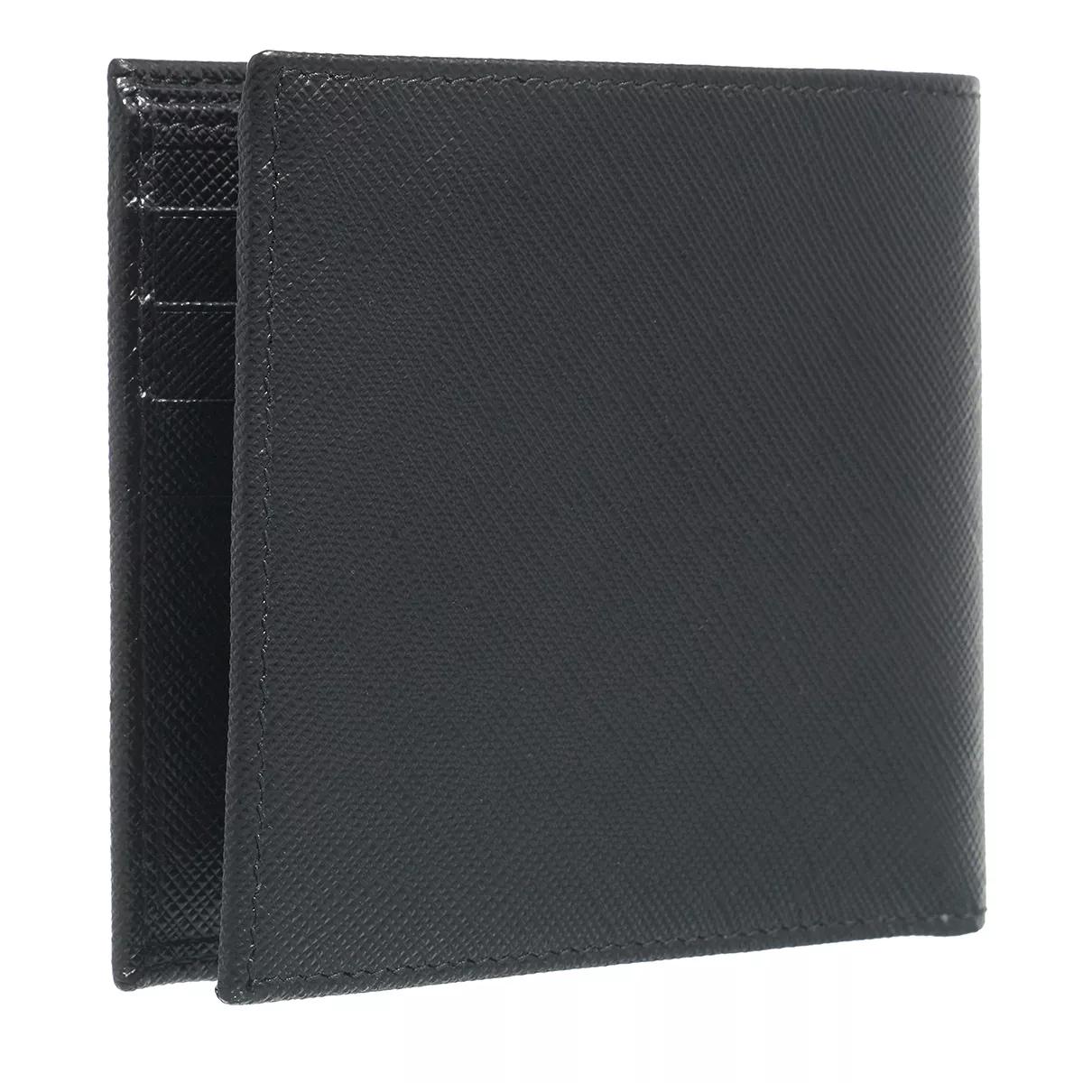 Prada Saffiano Leather Wallet Black Bi Fold Wallet